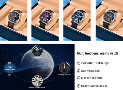 PAGANI DESIGN PD-YS021 Quartz Watch – Leather, Luminous, 10Bar Water-Resistant - Winter Seller Hub