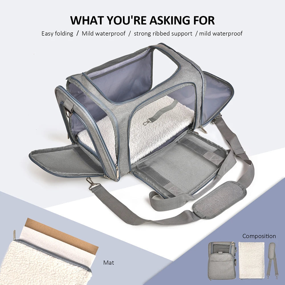 Airline-Approved Soft-Sided Pet Carrier Backpack for Small Dogs & Cats - Winter Seller Hub