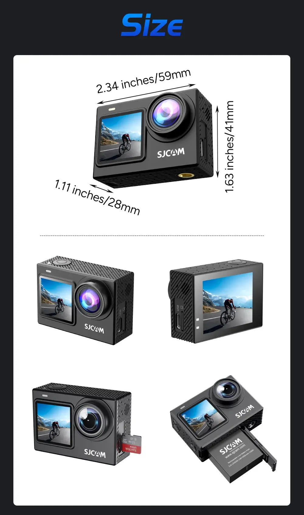 SJCAM SJ6 Pro 4K 60FPS Dual Screen Action Camera Waterproof Touch Screen Sport Cam WiFi Night Vision 6-Axis Gyro Stabilization - Winter Seller Hub