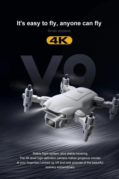 4DRC 2023 New V9 Mini Drone 4k HD Wide Angle Camera WIFI FPV Drones 1080P Dual Camera RC Dron Quadcopter Aircraft Kids Toys - Winter Seller Hub