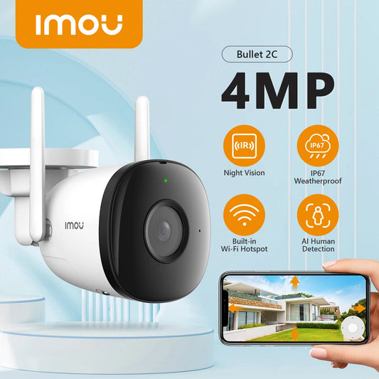 IMOU Outdoor Bullet 2C 4MP Wifi Camera Weatherproof AI Human Detection Outdoor Surveillance ip Camera - Winter Seller Hub