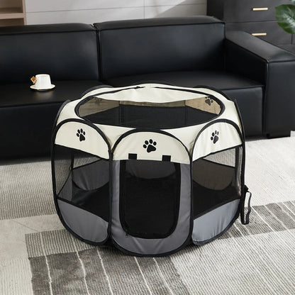 Foldable Pet Playpen – Octagonal Oxford Tent for Cats & Small Dogs - Winter Seller Hub