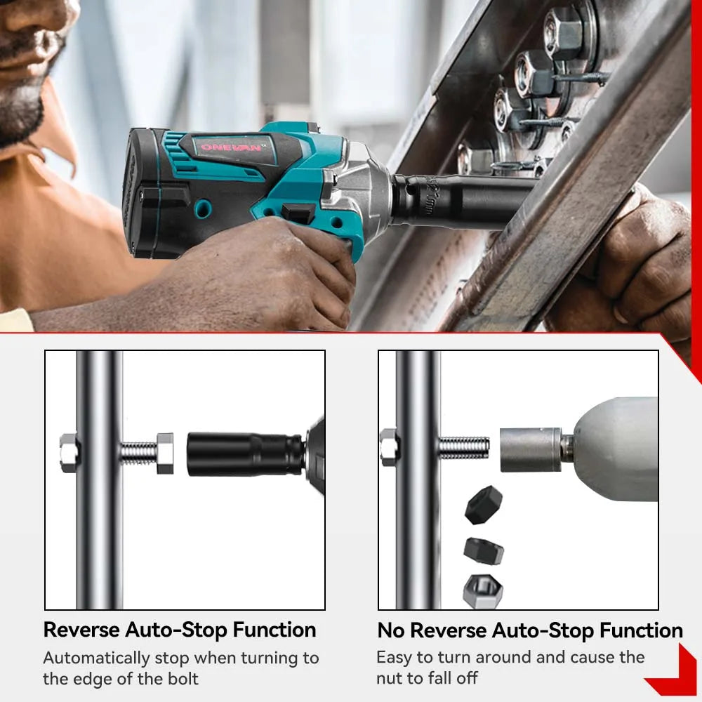 ONEVAN 18V Brushless Electric Wrench – Rechargeable, High Torque - Winter Seller Hub