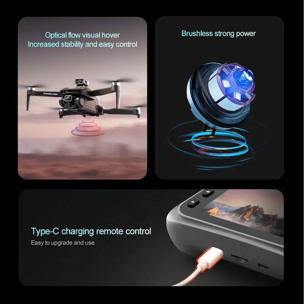 2025 V168 Pro MAX GPS Drone 8K Professional HD Camera 5G WIFI FPV 360° Obstacle Avoidance Brushless Large Screen RC Quadcopter - Winter Seller Hub