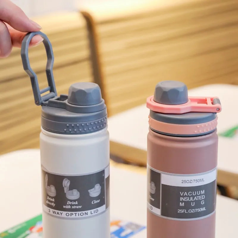 Thermal Cup Simple Portable Stainless Steel Water Cup Large Capacity Sports Water Bottle Outdoor Water Bottle Portable Space Pot Winter Seller Hub