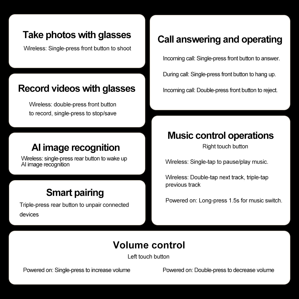 AI Smart Glasses with Camera | Bluetooth Music, Video & ChatGPT Voice Control