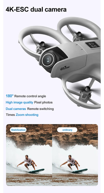 NEW GT3 Mini Foldable Drone With Lights 8k Aerial Photography Optical Flow Positioning 360° Obstacle Avoidance Helicopter Drone - Winter Seller Hub