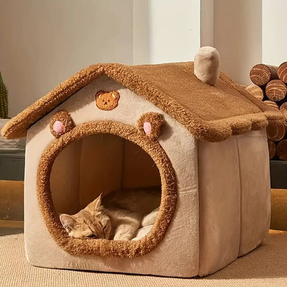 Foldable Pet House – Removable, Washable Bed for Cats & Puppies - Winter Seller Hub