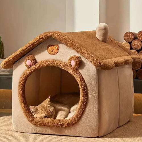 Foldable Pet House – Removable, Washable Bed for Cats & Puppies - Winter Seller Hub