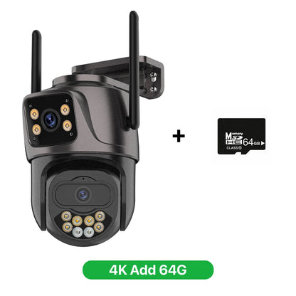 6K 9MP HD IP Camera Outdoor Three-Lens External WiFi Camera 4K/2K Dual Screen Security PTZ Cam Auto Tracking Surveillance iCSee - Winter Seller Hub
