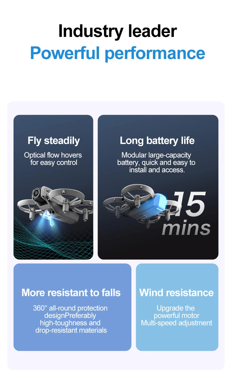 NEW GT3 Mini Foldable Drone With Lights 8k Aerial Photography Optical Flow Positioning 360° Obstacle Avoidance Helicopter Drone - Winter Seller Hub