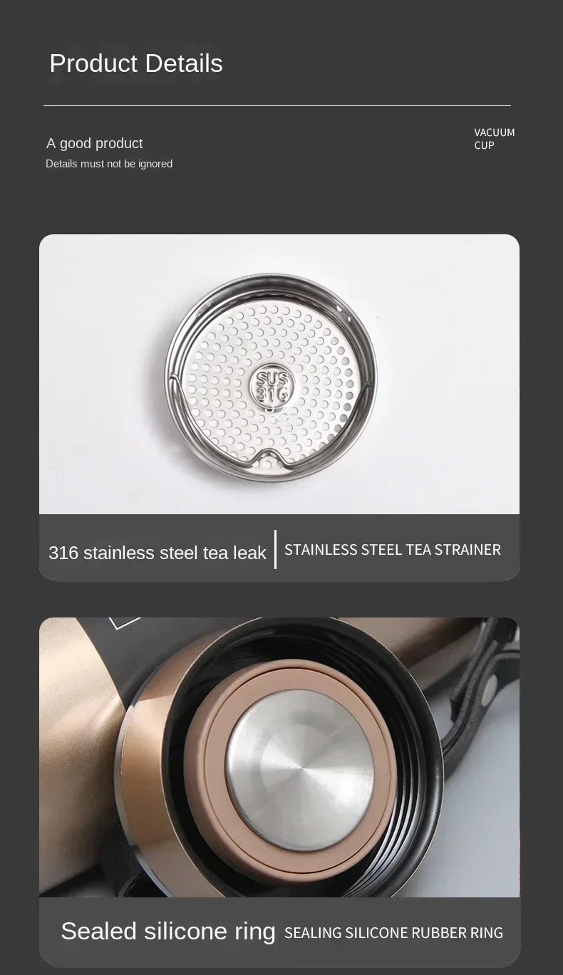 1L Insulated Stainless Steel Water Bottle – Vacuum, Hot/Cold, Leakproof - Winter Seller Hub