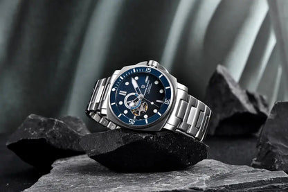 PAGANI DESIGN PD-1736 Automatic Skeleton – Sapphire, 20 Bar, Steel - Winter Seller Hub