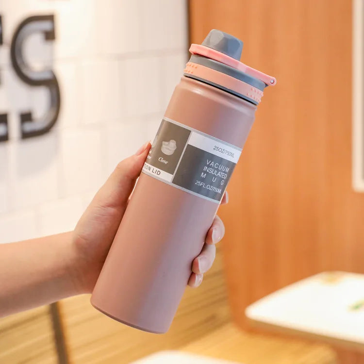 Thermal Cup Simple Portable Stainless Steel Water Cup Large Capacity Sports Water Bottle Outdoor Water Bottle Portable Space Pot Winter Seller Hub
