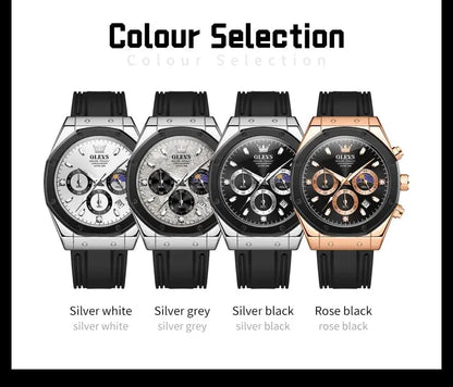 OLEVS 9911 Quartz Watch – Silicone Band, Luminous, 3 Bar - Winter Seller Hub