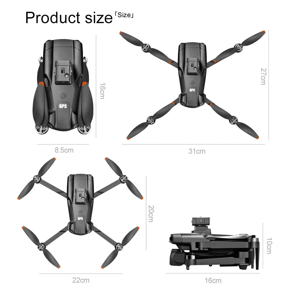 New For Xiaomi V198 GPS MAX Drone with 8k professional HD camera 5G WiFi Brushless laser barrier avoidance Folding quadcopter - Winter Seller Hub