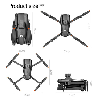 New For Xiaomi V198 GPS MAX Drone with 8k professional HD camera 5G WiFi Brushless laser barrier avoidance Folding quadcopter - Winter Seller Hub
