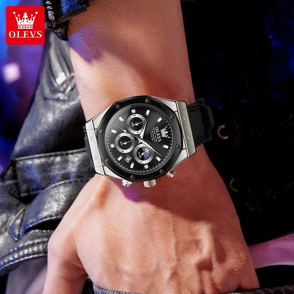 OLEVS 9911 Quartz Watch – Silicone Band, Luminous, 3 Bar - Winter Seller Hub