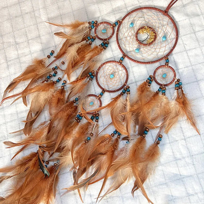 Tree of Life Dream Catcher Wind Chime – Natural Stone Wall Hanging - Winter Seller Hub