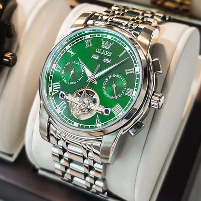 Men’s Automatic Mechanical Stainless Steel Skeleton Watch - Winter Seller Hub