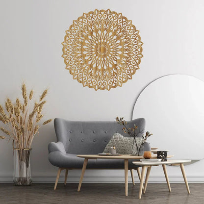 Elegant Metal Mandala Wall Art – Flower Design Decor Panel - Winter Seller Hub