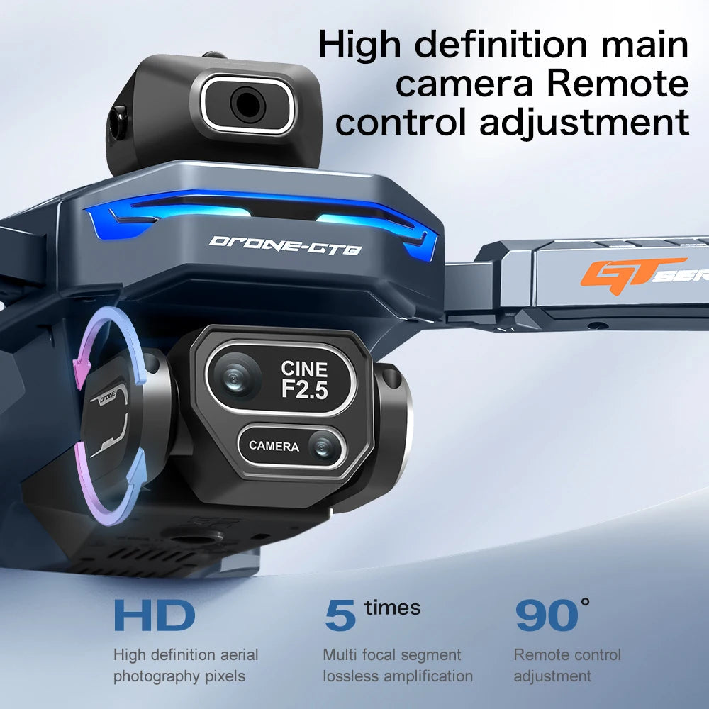 New GT8 Drone 8K Professional HD Dual Cameras Screen Remote 5G WIFI Brushless Motor Obstacle Avoidance Foldable Quadcopter Toys - Winter Seller Hub