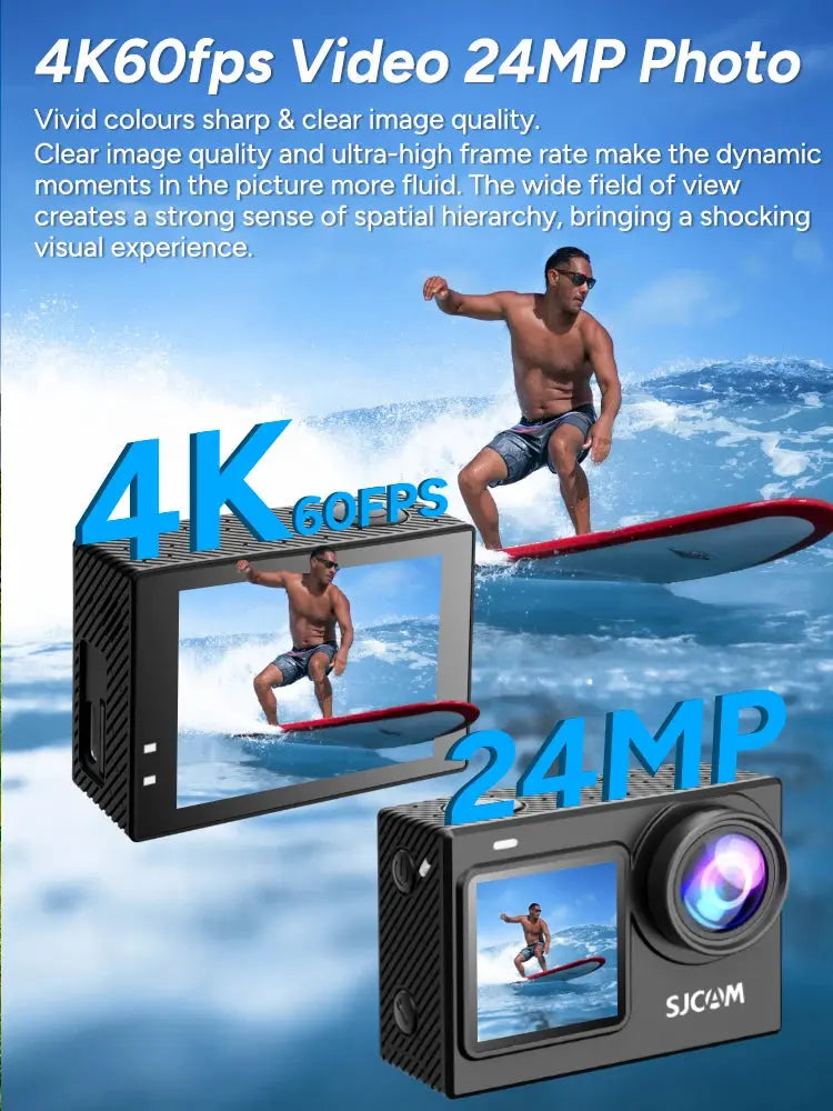 SJCAM SJ6 Pro 4K 60FPS Dual Screen Action Camera Waterproof Touch Screen Sport Cam WiFi Night Vision 6-Axis Gyro Stabilization - Winter Seller Hub