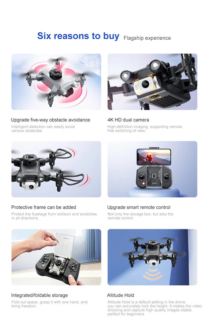 4DRC New V30 Mini Drone with Camera HD 4K 1080P FPV RC Drones Profesional Five-sided Obstacle Avoidance Helicopter Dron Toy Gift - Winter Seller Hub