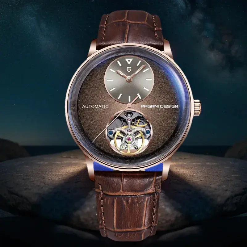 PAGANI DESIGN PD-1796 Mechanical Watch – Leather, Luminous, Waterproof - Winter Seller Hub