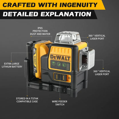 DEWALT DW089LG 12V MAX — 3×360° Self-Leveling Green Line Laser (IP65) - Winter Seller Hub