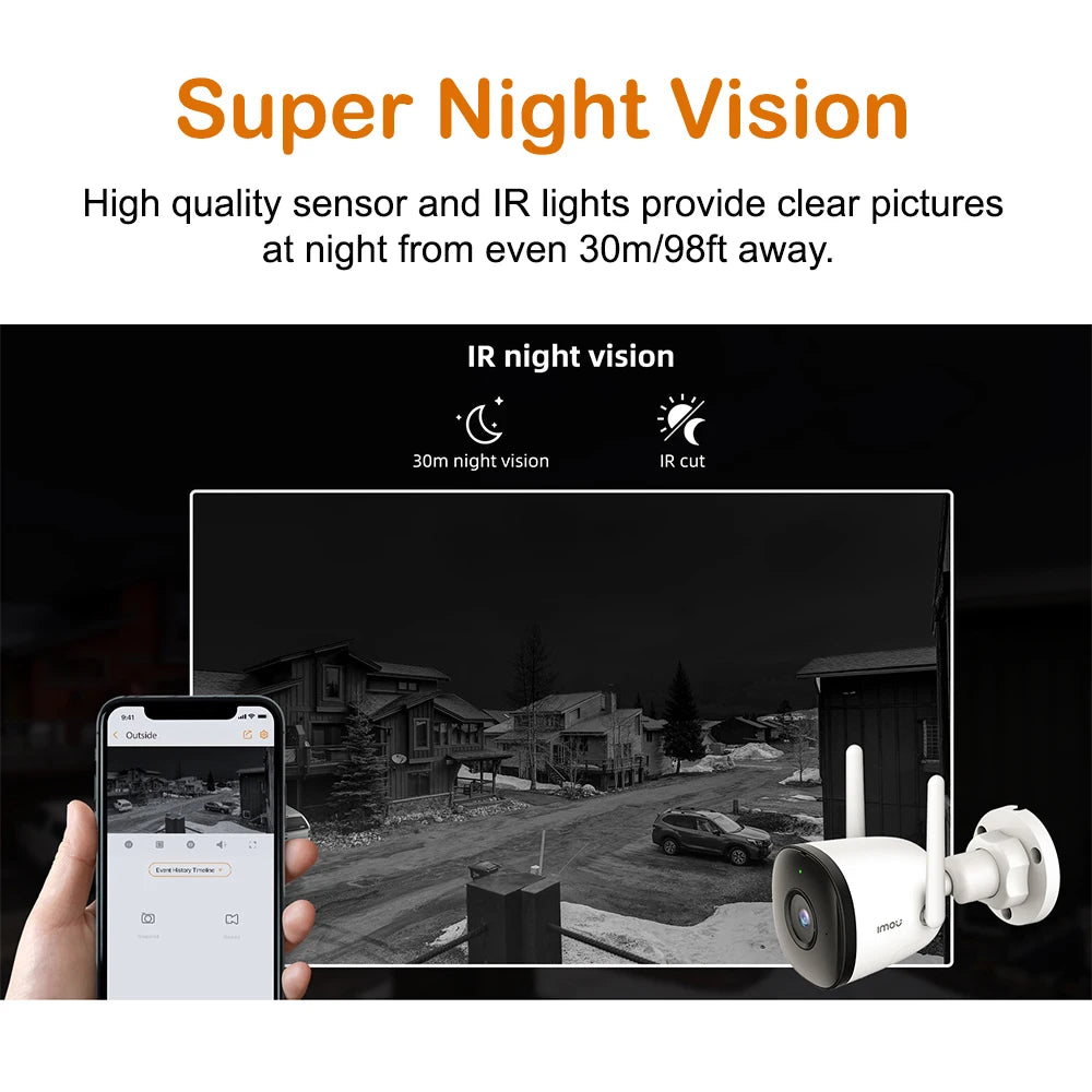 IMOU Outdoor Bullet 2C 4MP Wifi Camera Weatherproof AI Human Detection Outdoor Surveillance ip Camera - Winter Seller Hub
