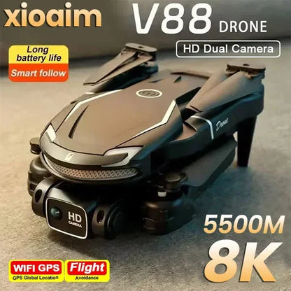 For Xiaomi V88 Drone 8K 5G GPS Professional HD Aerial Photography Remote Control Aircraft HD Dual Camera Quadcopter Toy UAV - Winter Seller Hub