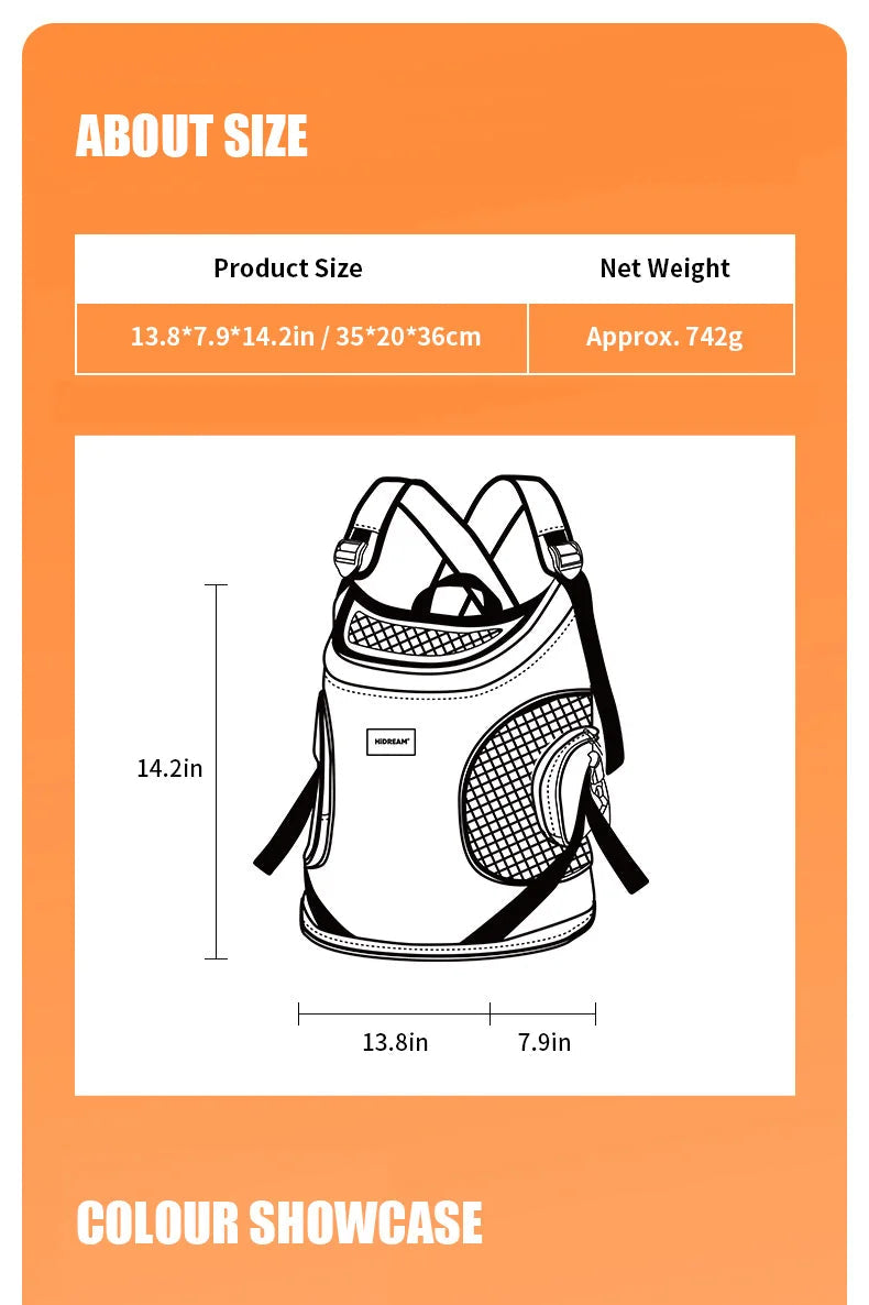 Nylon Pet Carrier Backpack – Belt Closure, Cats & Medium Breeds - Winter Seller Hub