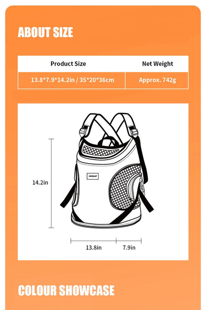 Nylon Pet Carrier Backpack – Belt Closure, Cats & Medium Breeds - Winter Seller Hub