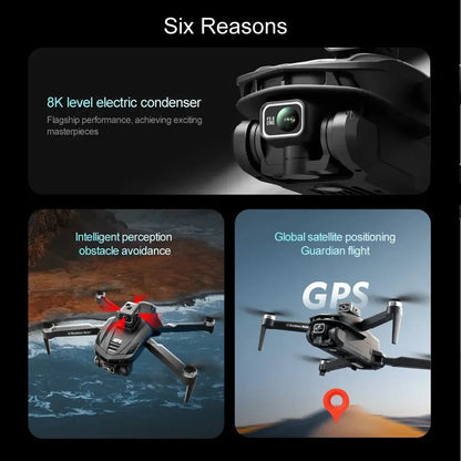 2025 V168 Pro MAX GPS Drone 8K Professional HD Camera 5G WIFI FPV 360° Obstacle Avoidance Brushless Large Screen RC Quadcopter - Winter Seller Hub