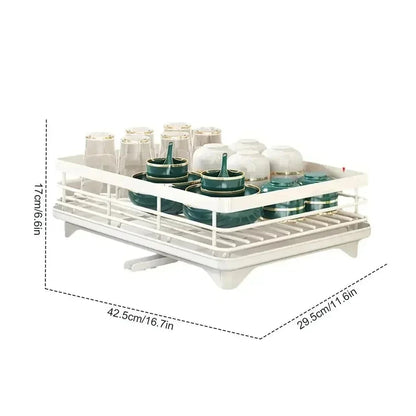 2-Tier Dish Drying Rack – Adjustable Bowl/Plate Organizer - Winter Seller Hub