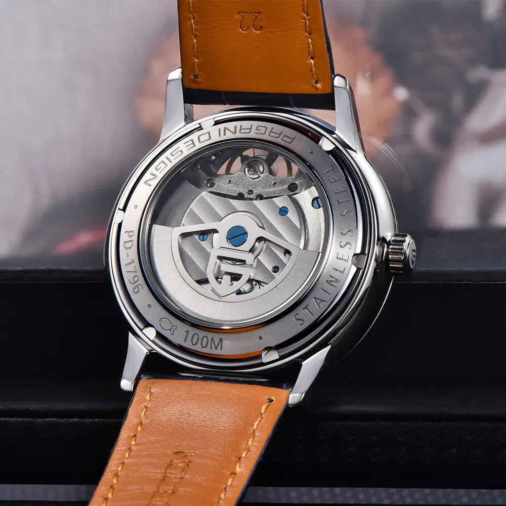 PAGANI DESIGN PD-1796 Mechanical Watch – Leather, Luminous, Waterproof - Winter Seller Hub