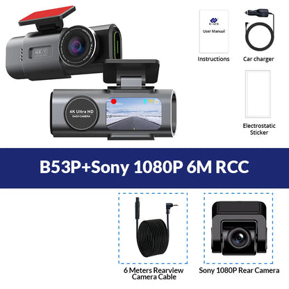 Dash Cam 4K UHD Recording Car Camera DVR Night Vision Video Recorder Built-In Wi-Fi Support GPS 24H Parking - Winter Seller Hub
