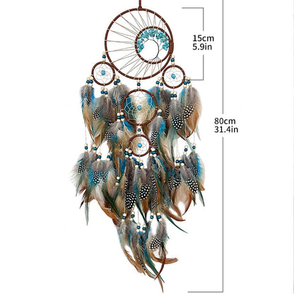 Tree of Life Dream Catcher Wind Chime – Natural Stone Wall Hanging - Winter Seller Hub