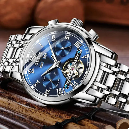 Men’s Automatic Mechanical Stainless Steel Skeleton Watch - Winter Seller Hub