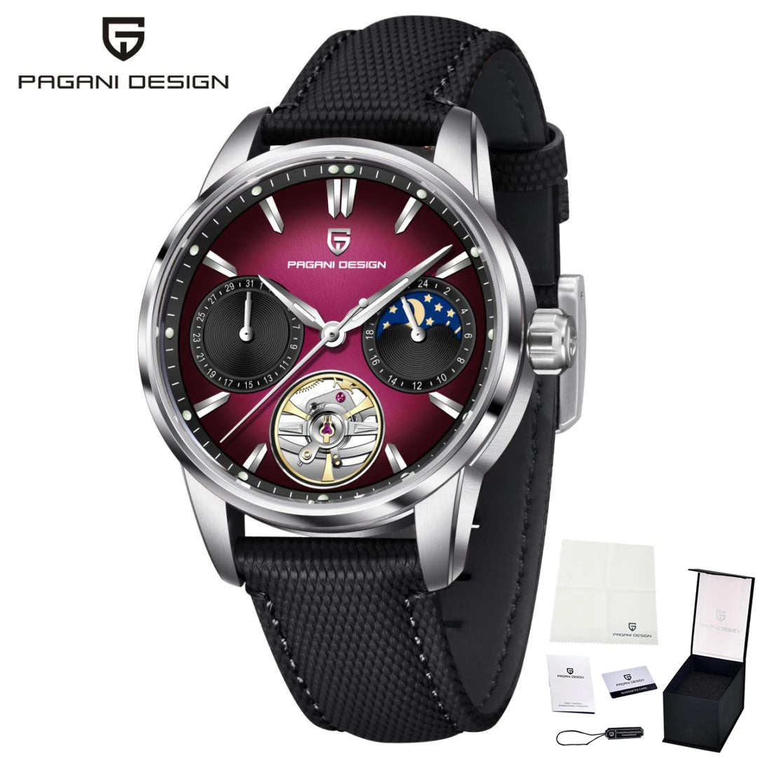 PAGANI DESIGN PD-YS021 Quartz Watch – Leather, Luminous, 10Bar Water-Resistant - Winter Seller Hub