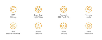 IMOU 2PCS Cruiser SE+ 5MP Wi-Fi PTZ Camera Smart Color Night Vision IP66 Outdoor Security 360° Coverage Smart Auto Tracking - Winter Seller Hub