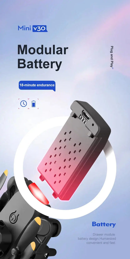 4DRC New V30 Mini Drone with Camera HD 4K 1080P FPV RC Drones Profesional Five-sided Obstacle Avoidance Helicopter Dron Toy Gift - Winter Seller Hub