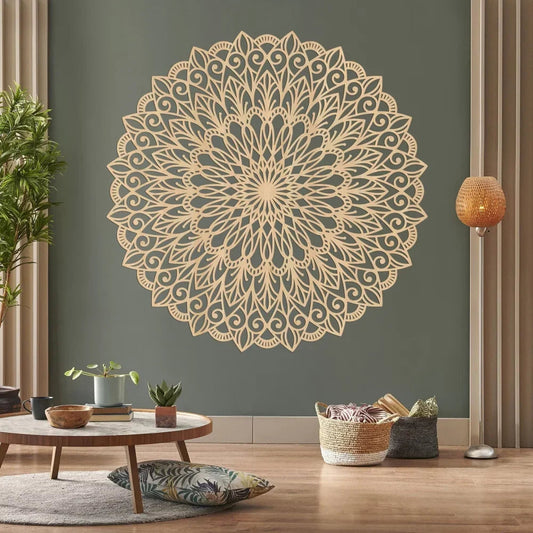 Elegant Metal Mandala Wall Art – Flower Design Decor Panel - Winter Seller Hub