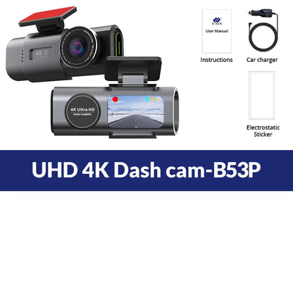 Dash Cam 4K UHD Recording Car Camera DVR Night Vision Video Recorder Built-In Wi-Fi Support GPS 24H Parking - Winter Seller Hub