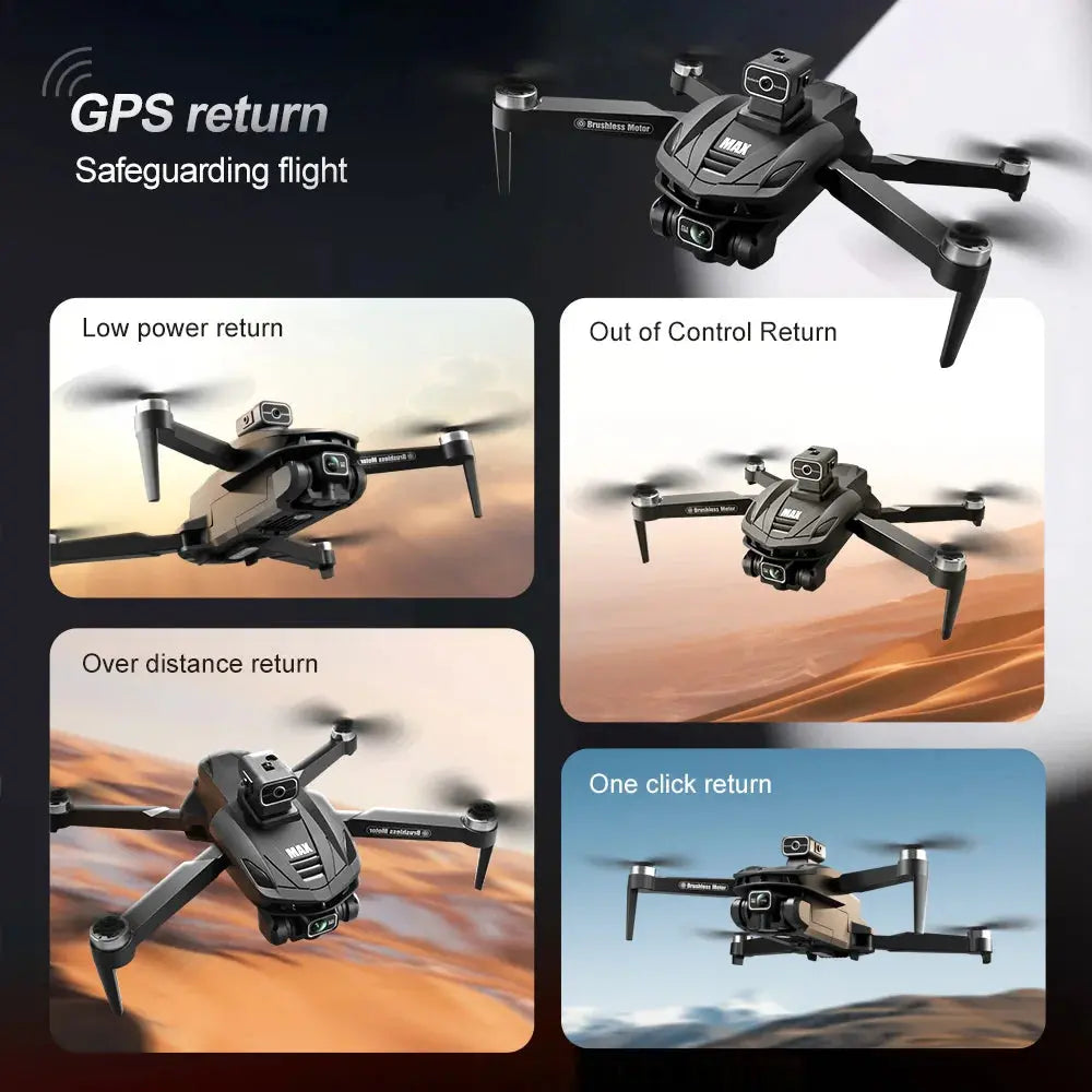 2025 V168 Pro MAX GPS Drone 8K Professional HD Camera 5G WIFI FPV 360° Obstacle Avoidance Brushless Large Screen RC Quadcopter - Winter Seller Hub