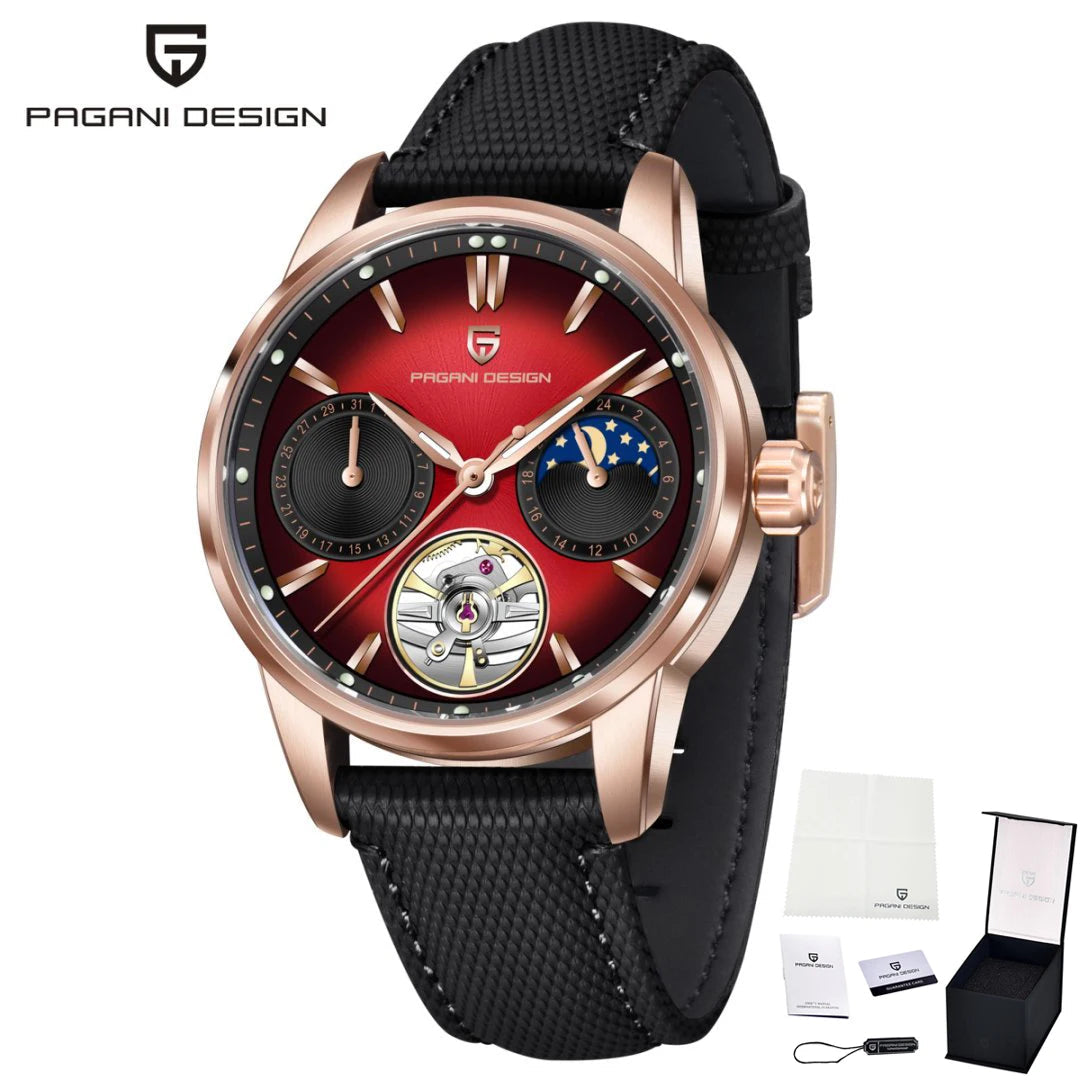 PAGANI DESIGN PD-YS021 Quartz Watch – Leather, Luminous, 10Bar Water-Resistant - Winter Seller Hub