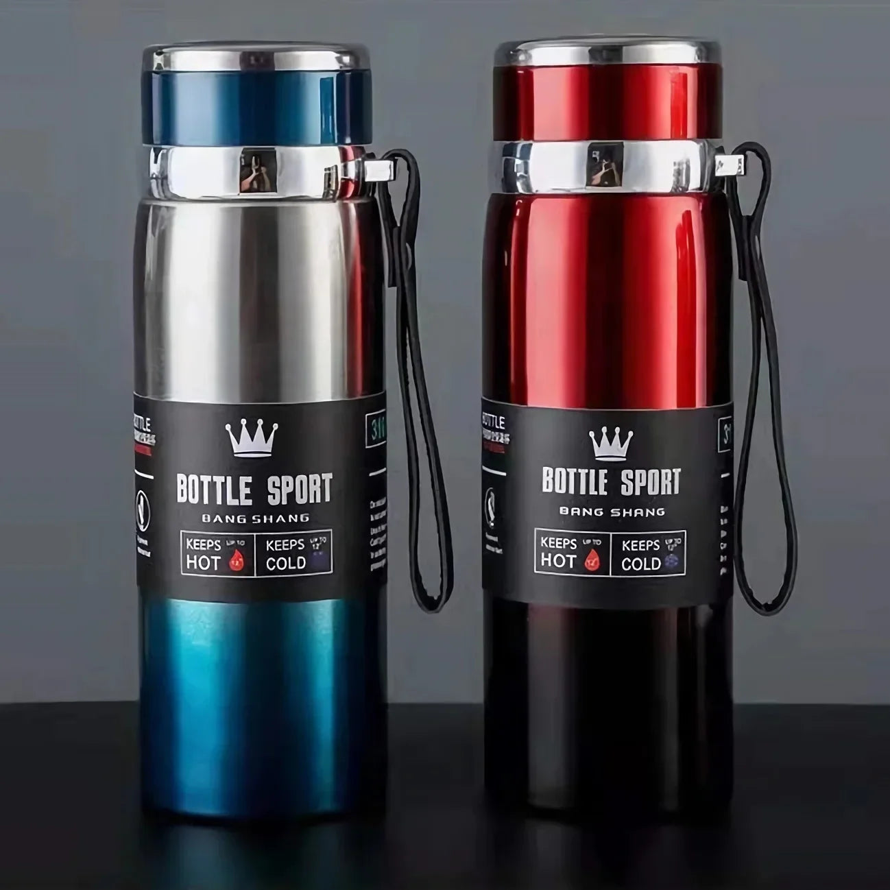 1L Insulated Stainless Steel Water Bottle – Vacuum, Hot/Cold, Leakproof - Winter Seller Hub
