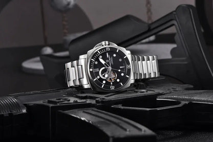 PAGANI DESIGN PD-1736 Automatic Skeleton – Sapphire, 20 Bar, Steel - Winter Seller Hub