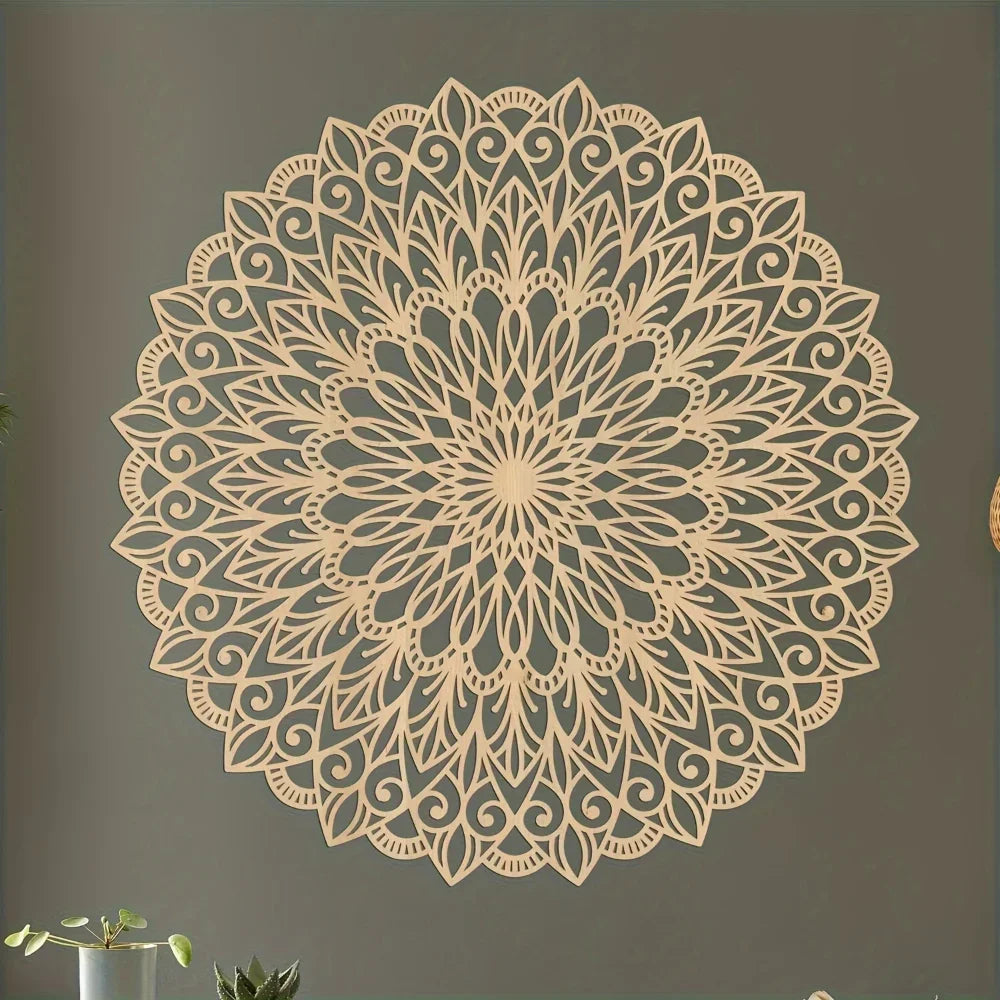 Elegant Metal Mandala Wall Art – Flower Design Decor Panel - Winter Seller Hub